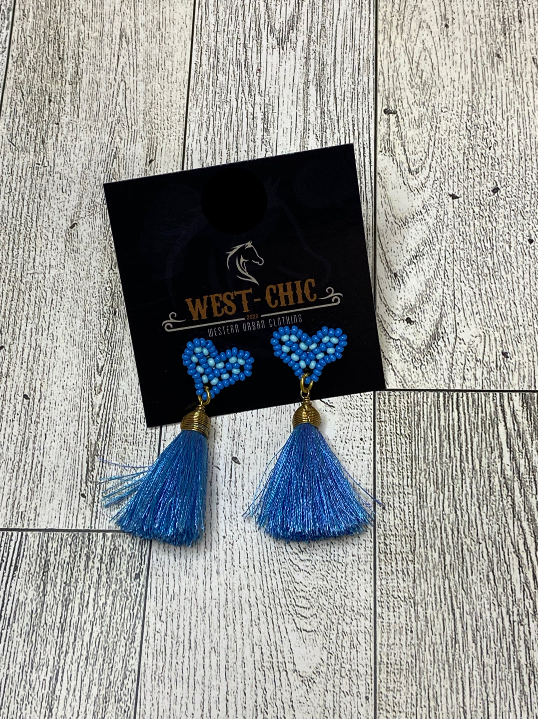 Blue Heart Earrings