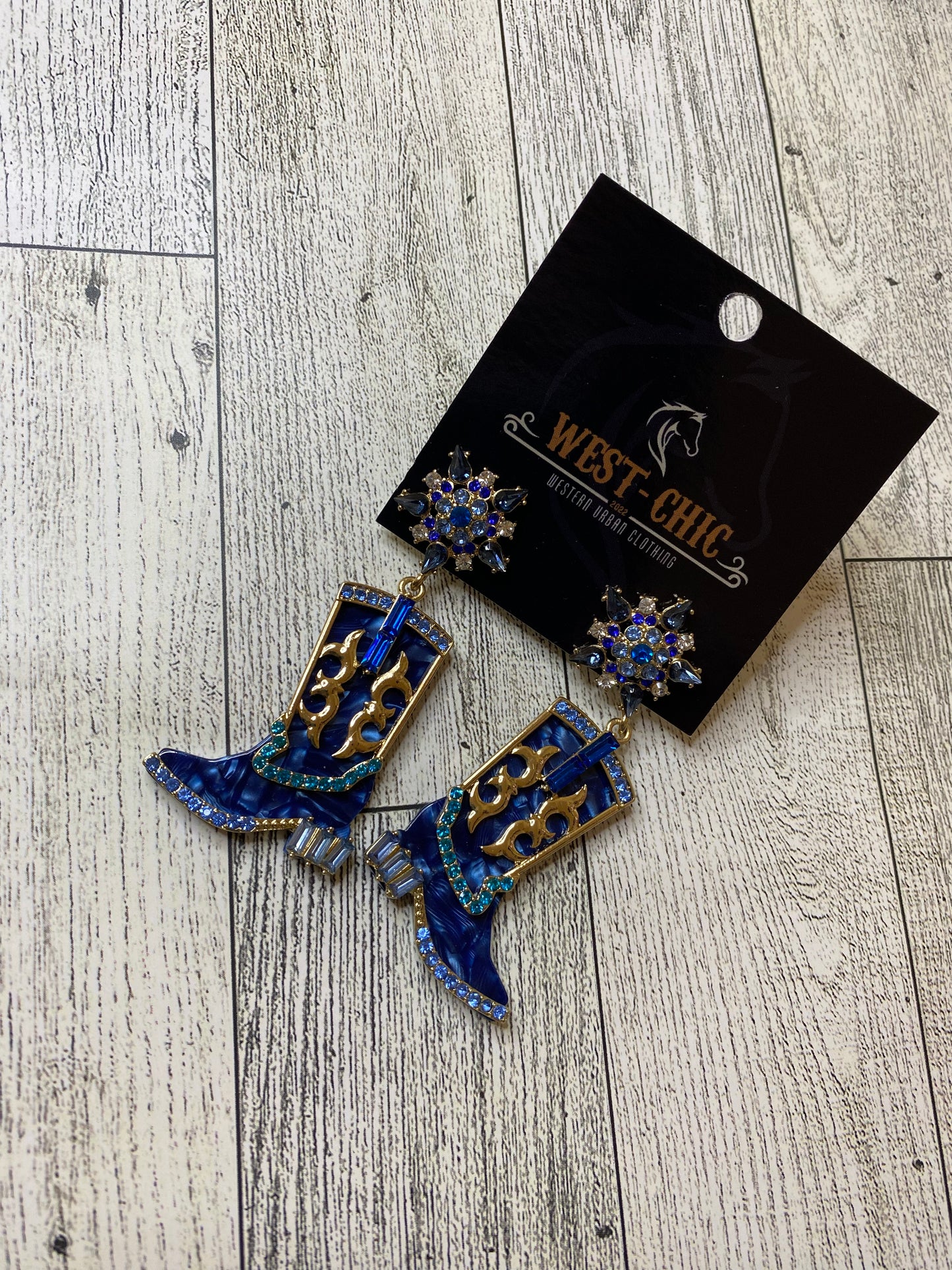 Blue Boot Earrings