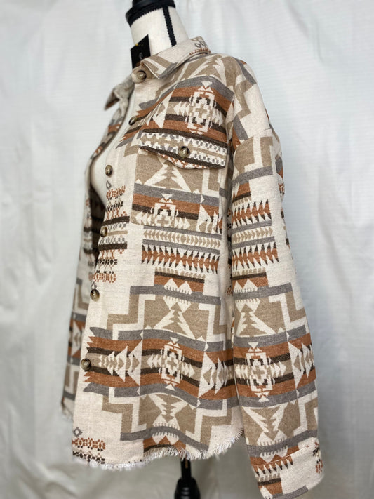 Sandy Aztec Shacket