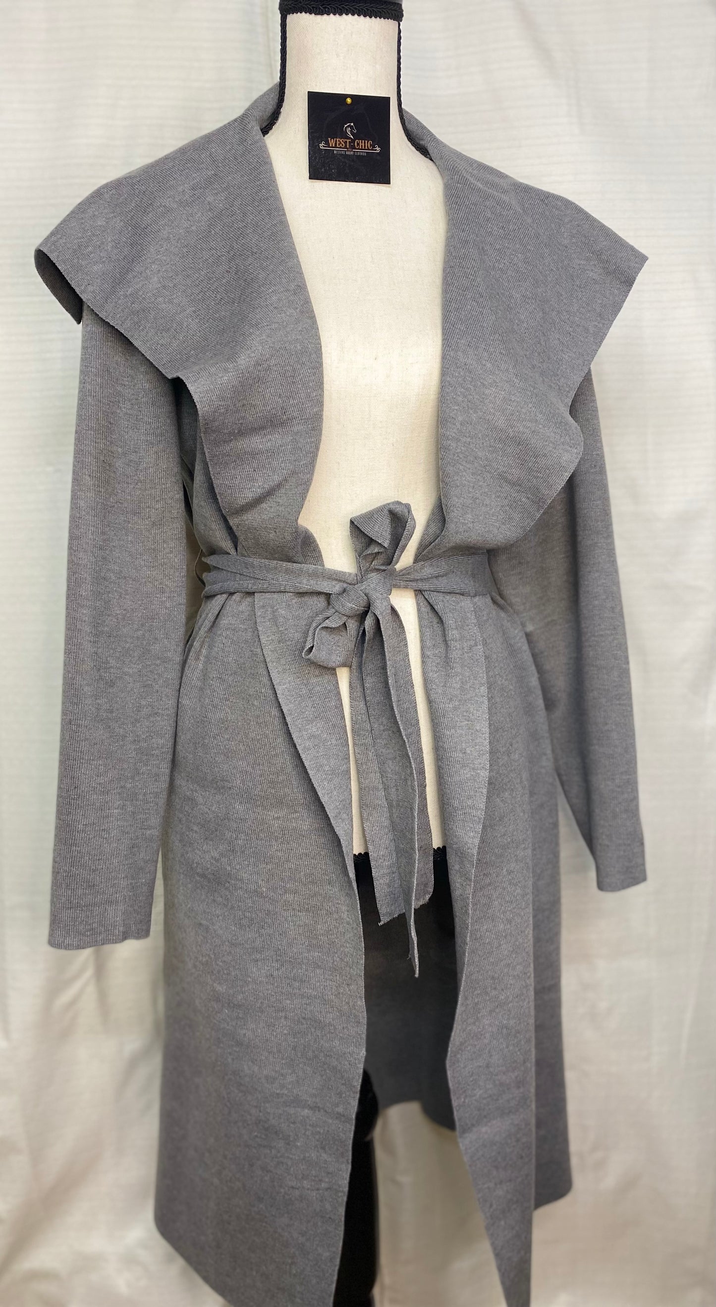 Coat with Ribbon Waist