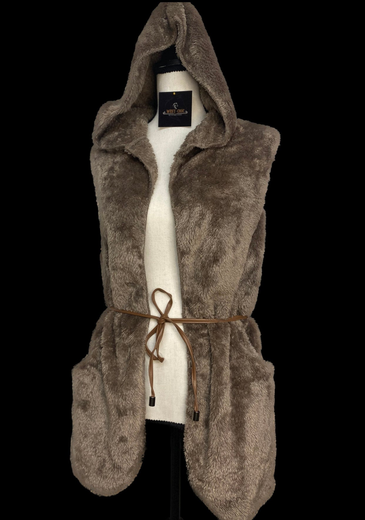 Iris Faux Fur Vest (brown)