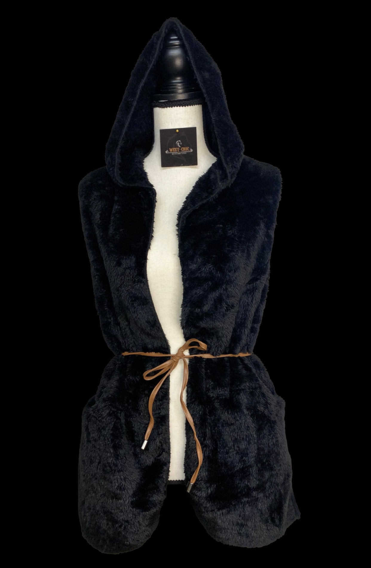 Iris Faux Fur Vest (black)