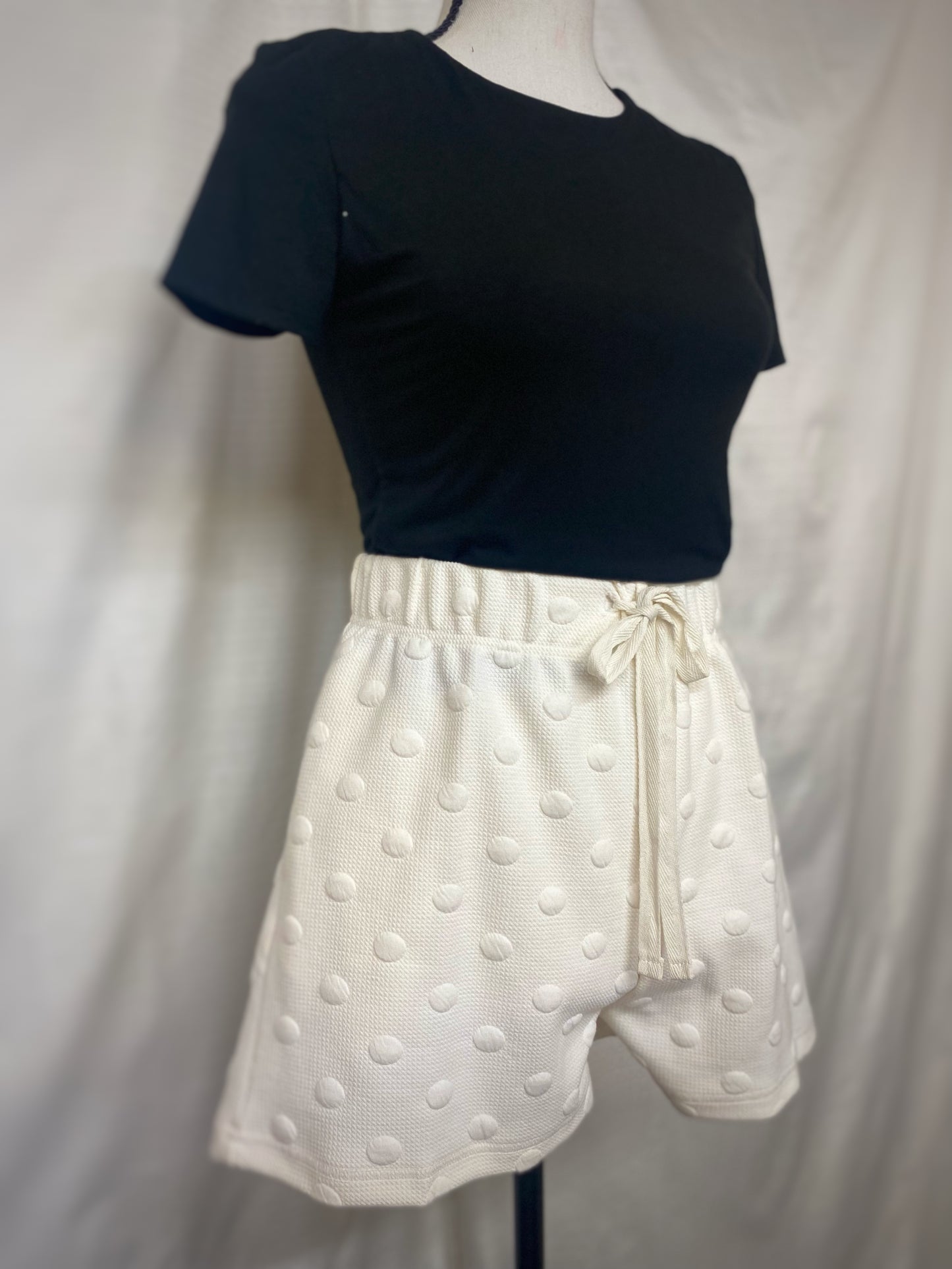 Ivory Polka Dot Shorts