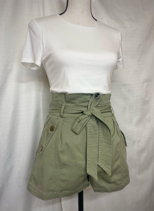 High Waist Shorts (Olive)