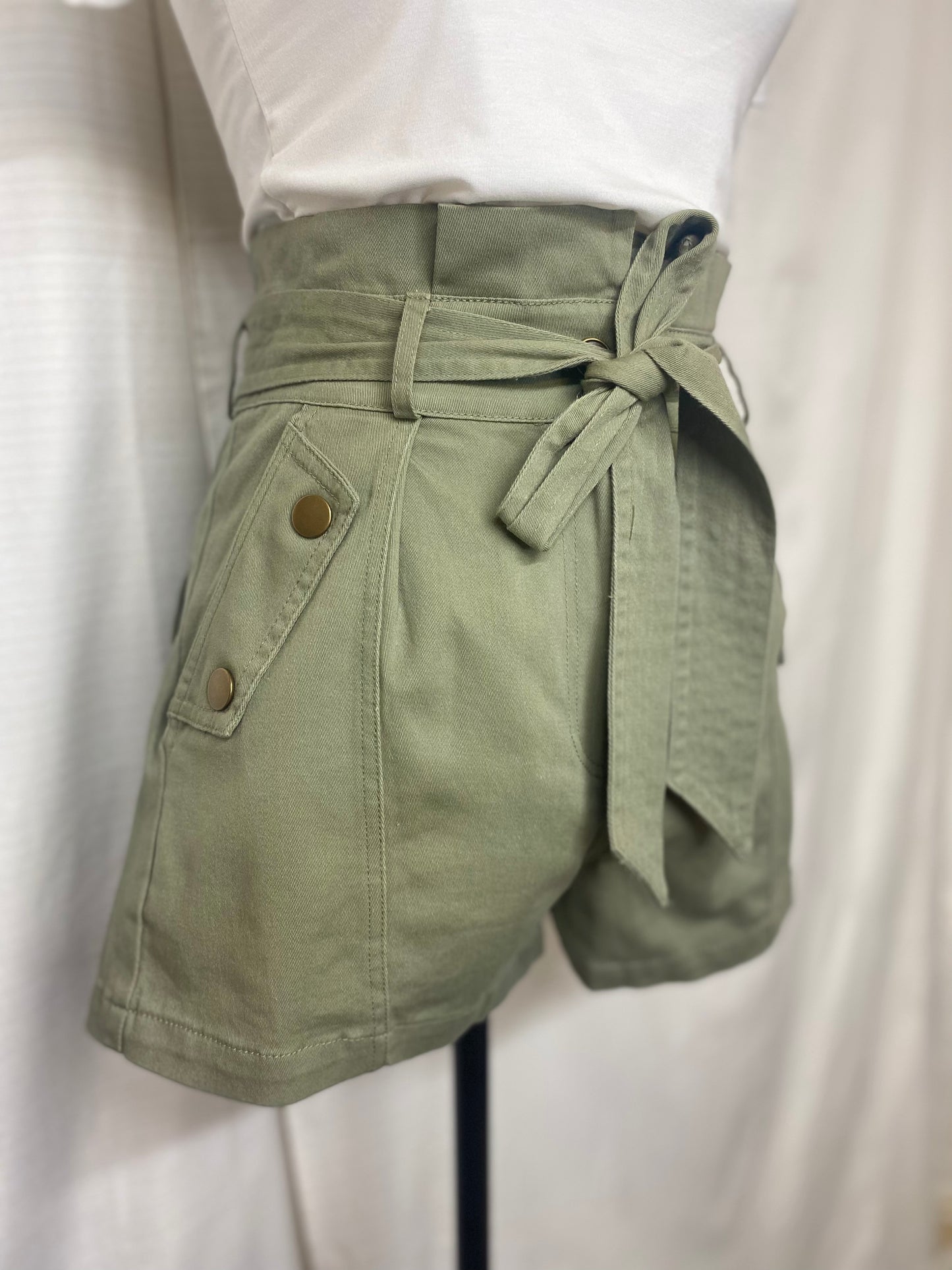 High Waist Shorts (Olive)